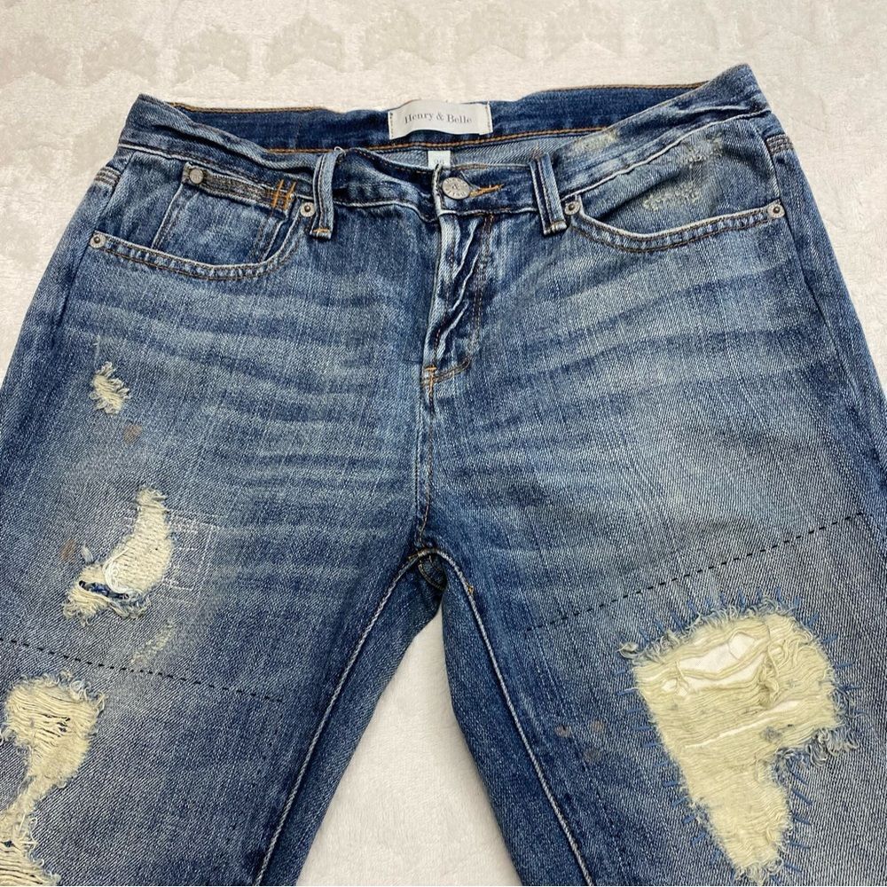 HENRY & BELLE PATCHWORK BOYFRIEND JEANS - Picture 3 of 15